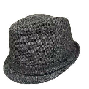 HAGGAR Gray Fedora Hat Wool/Rayon Small/Medium NWT
